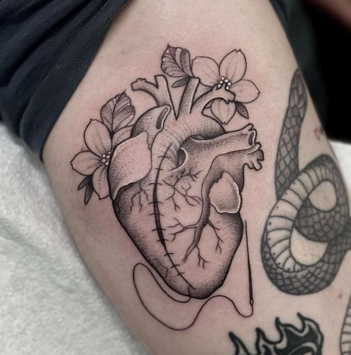 real broken heart tattoo