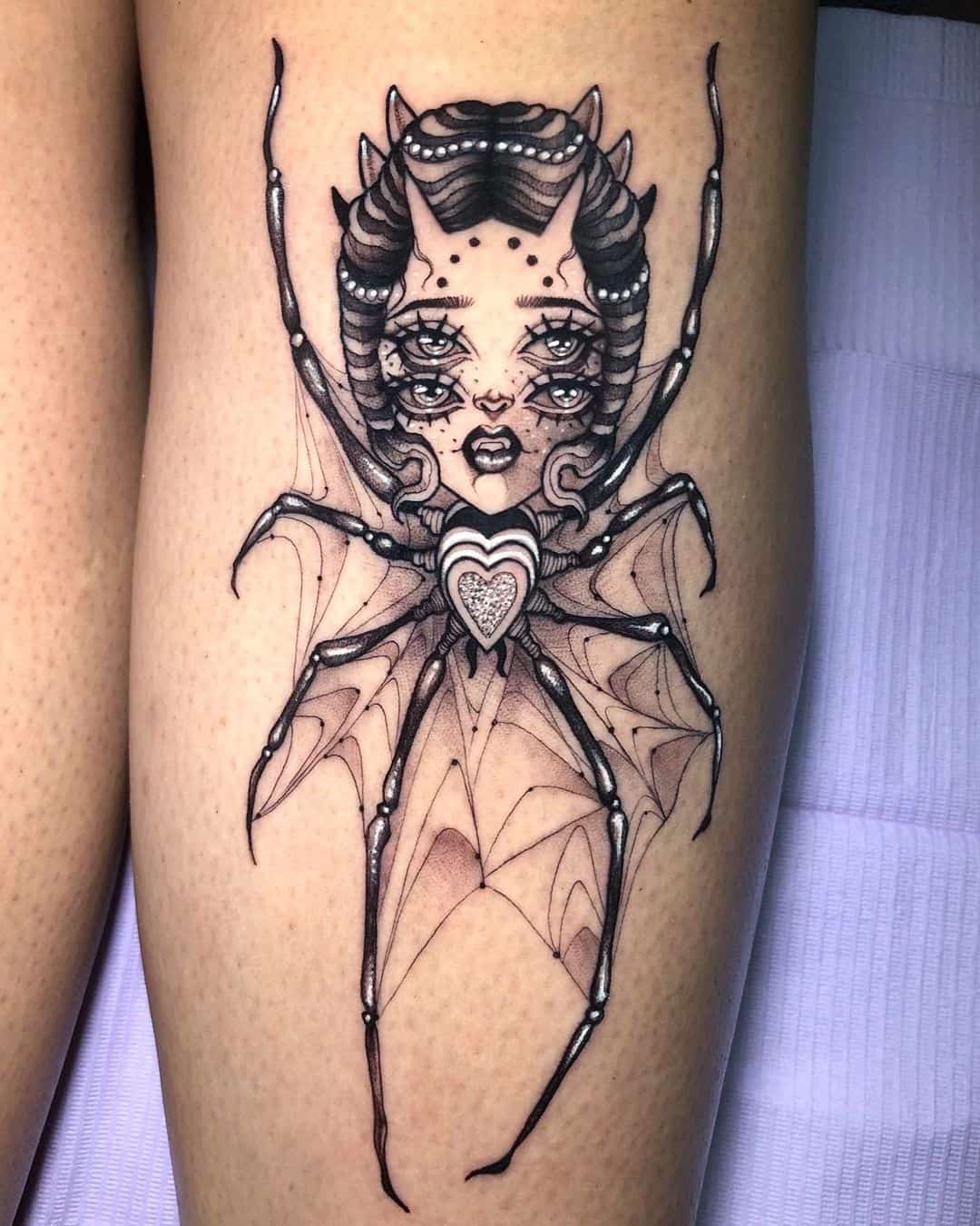 spider heart tattoo 🕷❤ #spidertattoo #hearttattoo #necktattoo #smallt... |  TikTok