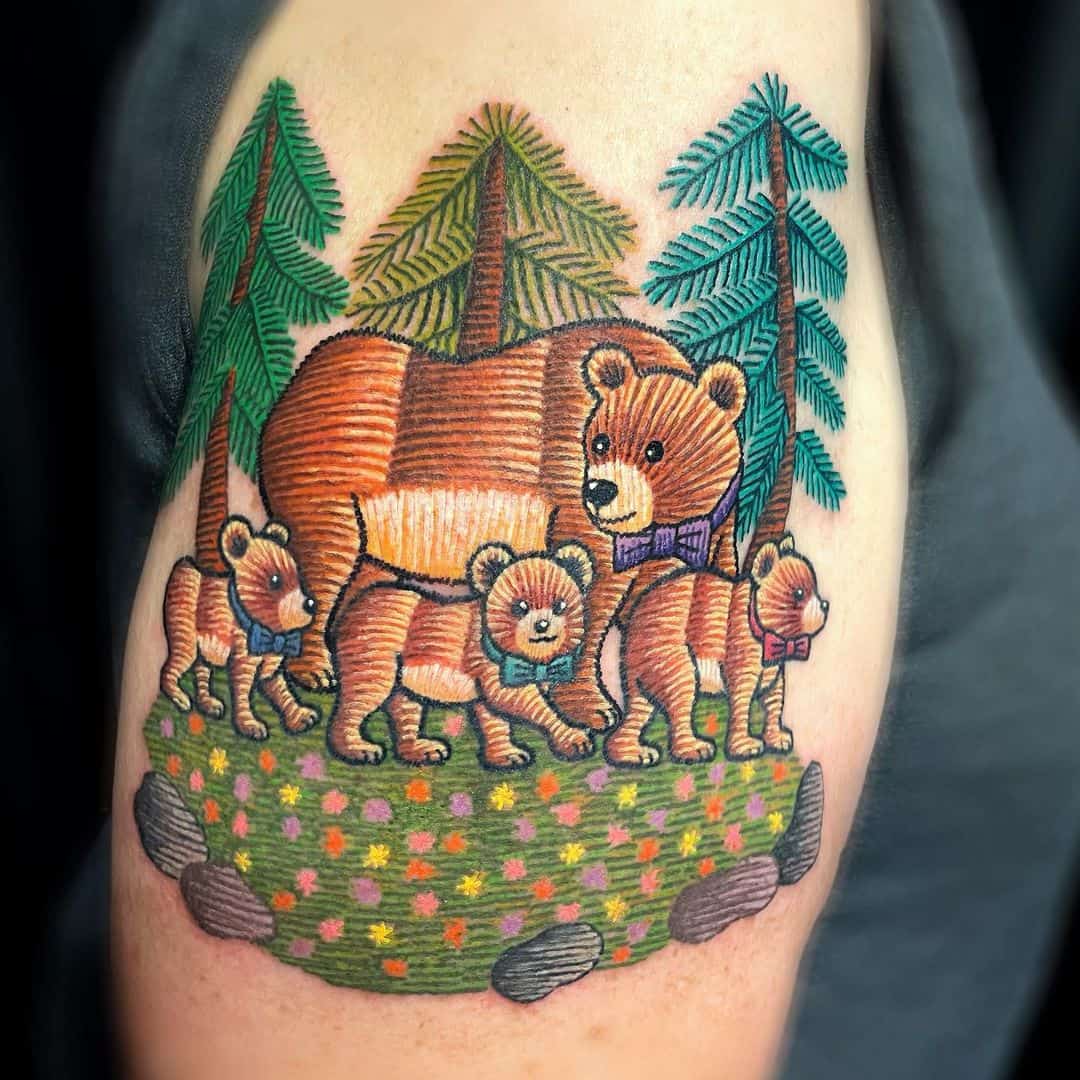 Discover 79 mama bear and two cubs tattoo best  incdgdbentre