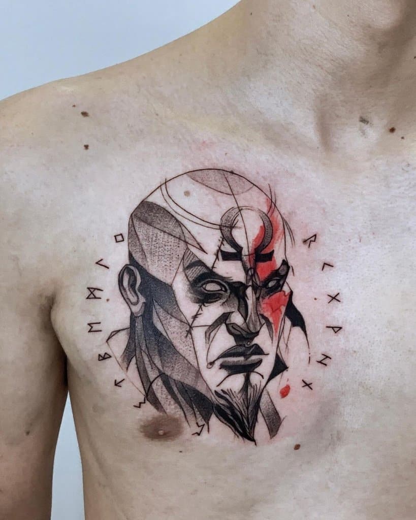 kratos #god Of War #face #rosto @lucianoballack - God Of War Tattoo Png,  Transparent Png , Transparent Png Image - PNGitem