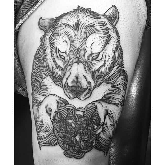 A bear. #tattoo #nature #ink #sandiegotattooartist #sd #sandiego ## |  Instagram