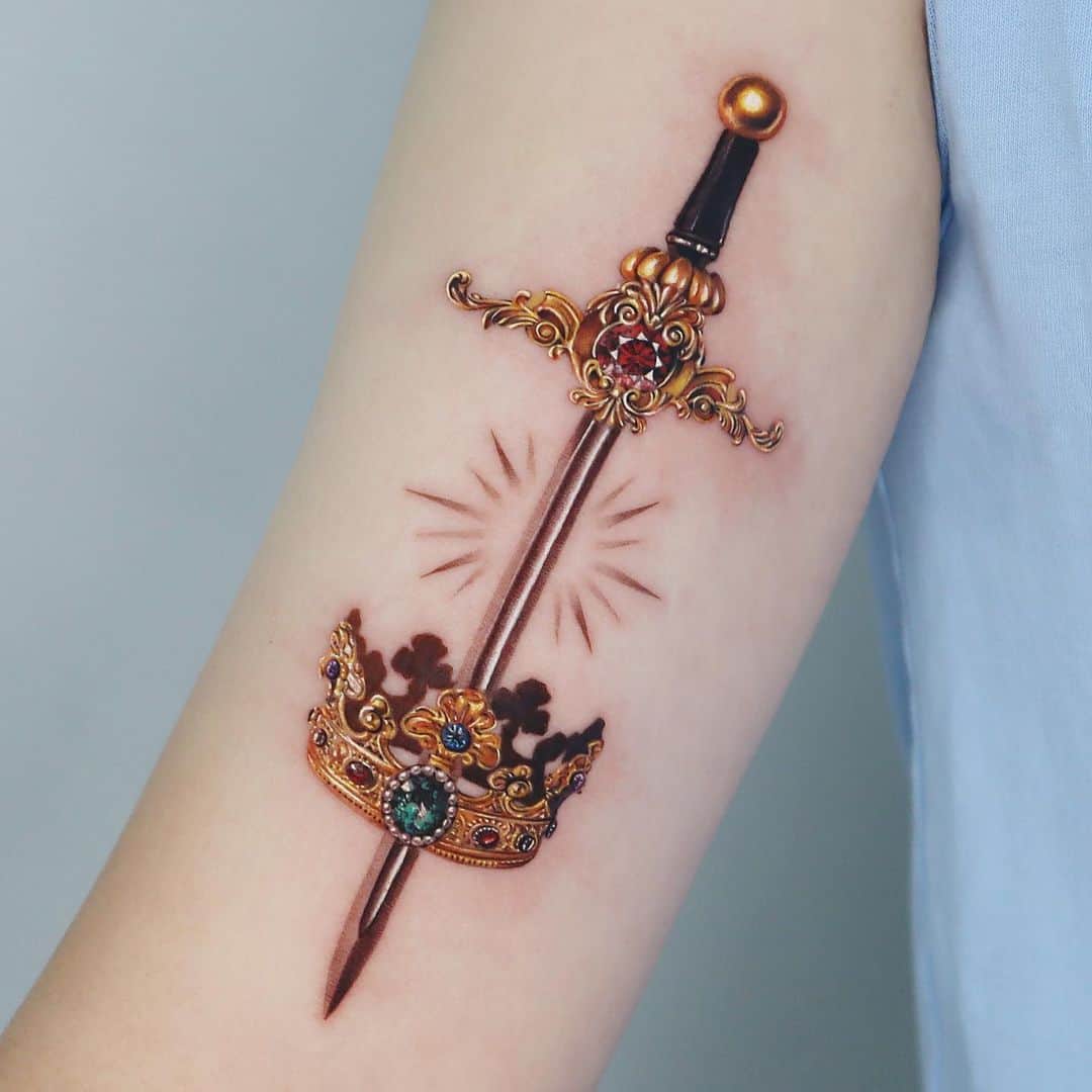 Crown and Anchor Temporary Tattoo Sticker - OhMyTat