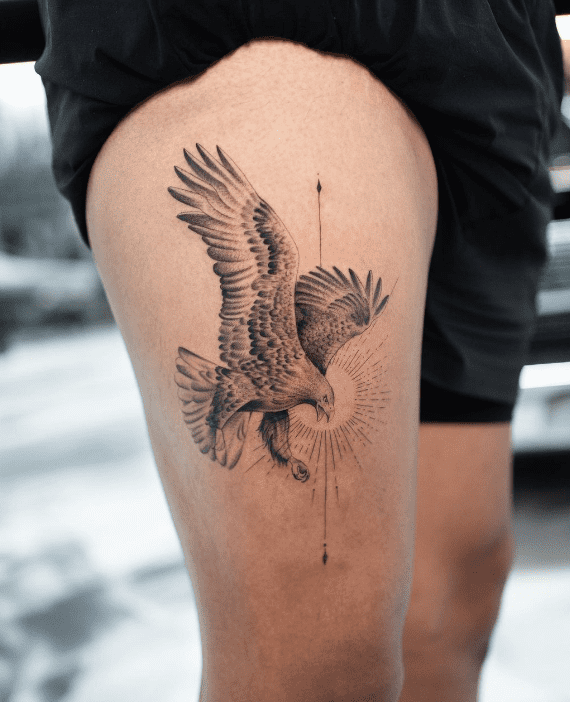 Aguila Eagle Head Temporary Tattoo Sticker - OhMyTat