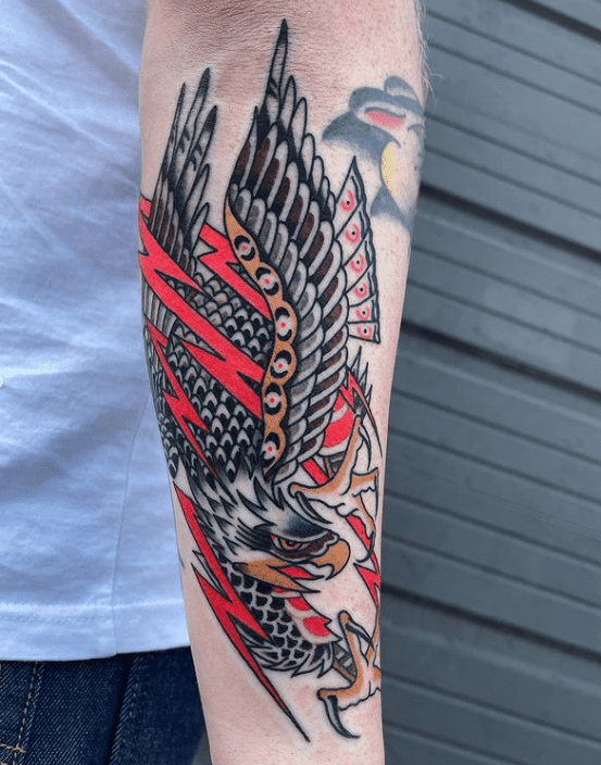Traditional Eagle Tattoo on Arm