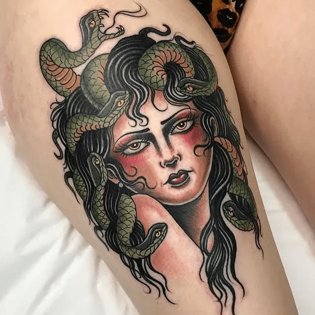 Medusa tattoo on the arm - Tattoogrid.net