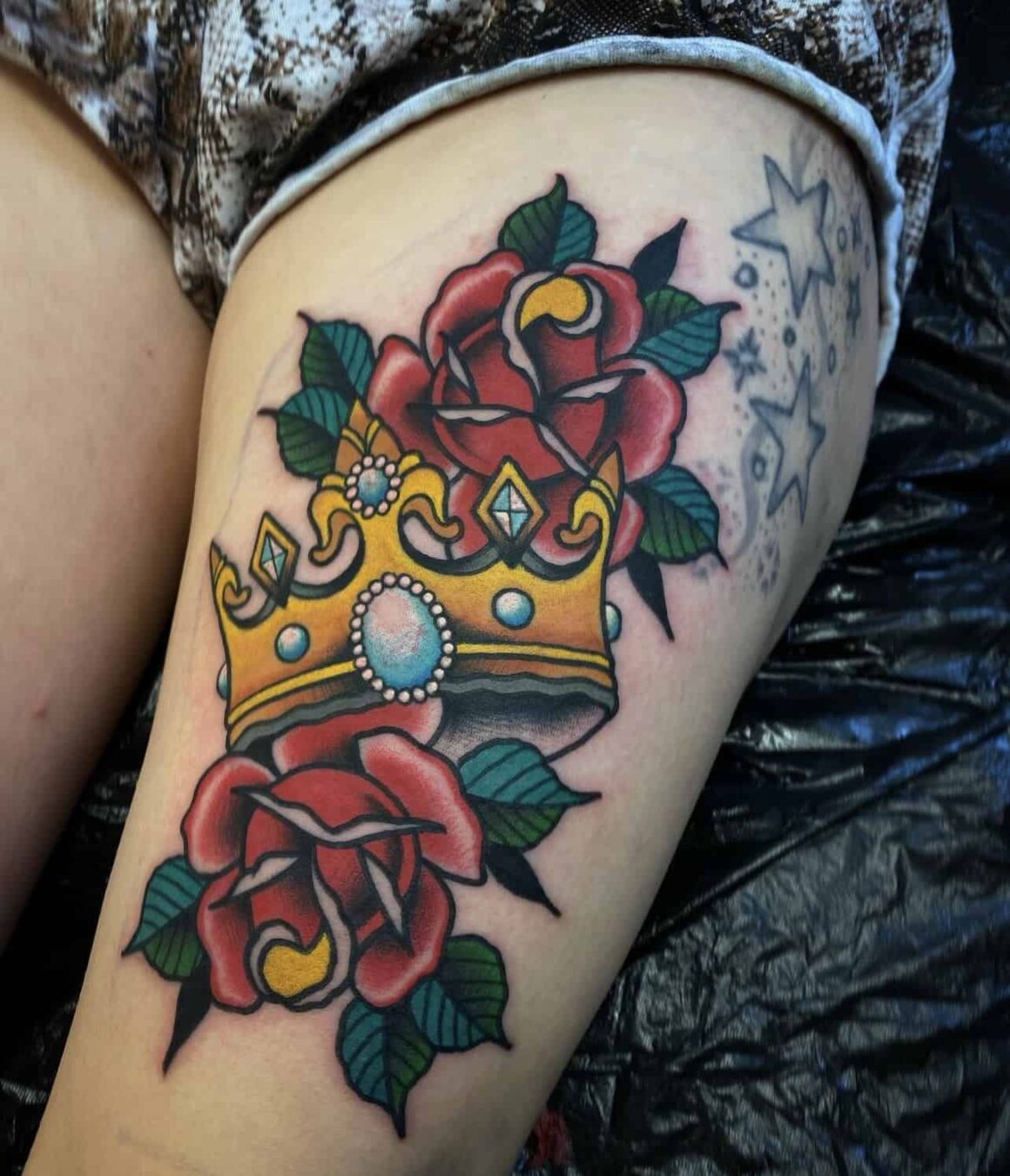 Black Anchor Tattoo Studio - Floral Babe by @callie_rose_tattoo ⁣ ⁣  #callierosetattoo #thightattoo #floralbabe #thighpiece #floraltattoo  #tattooed #inked #roses #tatty #ink #prettytattoos #florals | Facebook