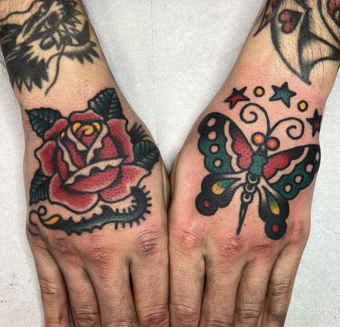american traditional hand tattoos