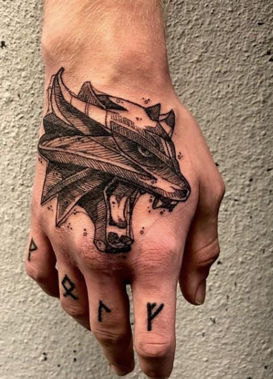 the witcher hand tattoo