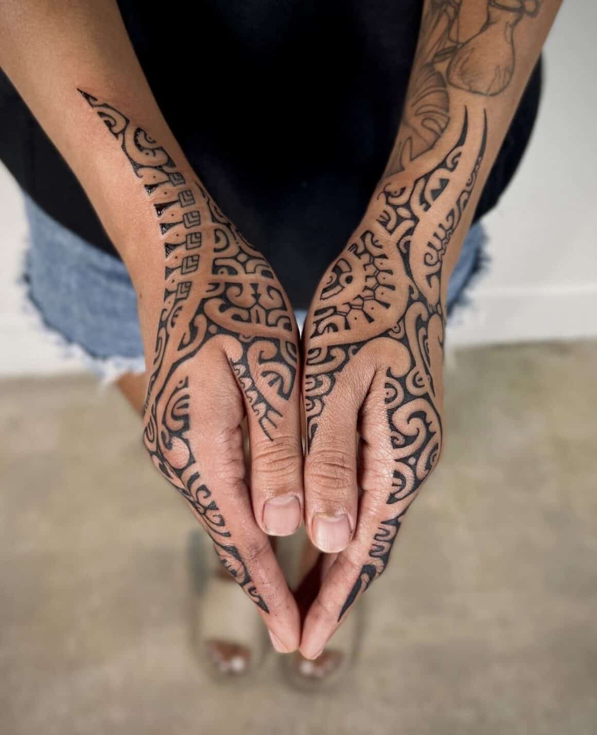 tribal hand tattoos