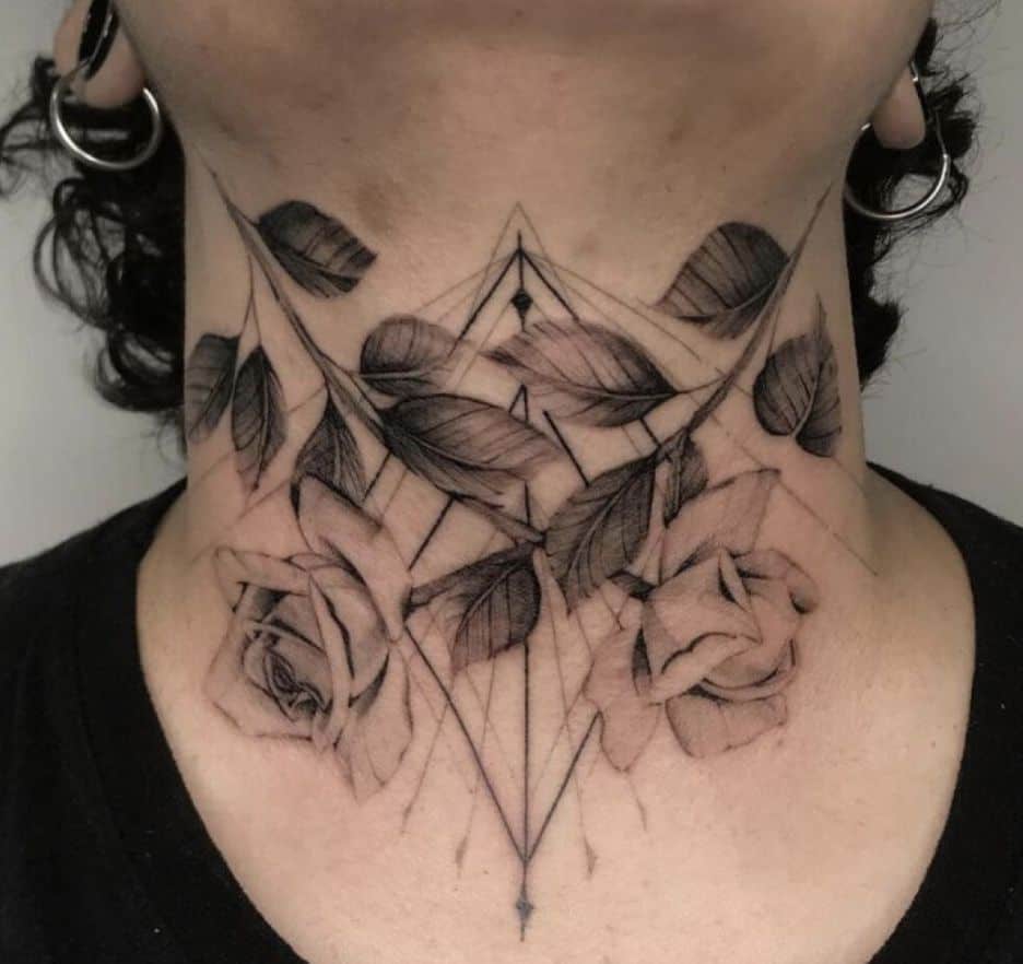 Small ornament on a neck by @ryanjessiman - Tattoogrid.net