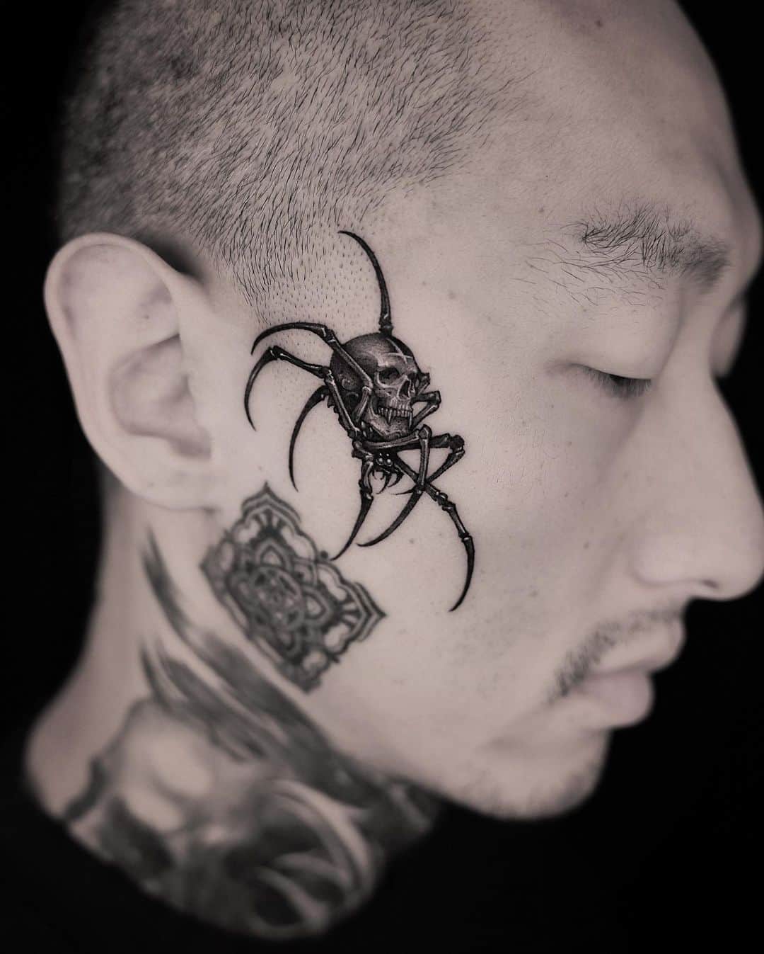 I'm terrified of spiders so I got one tattooed on my face to conquer my  arachnophobia fears | The Sun