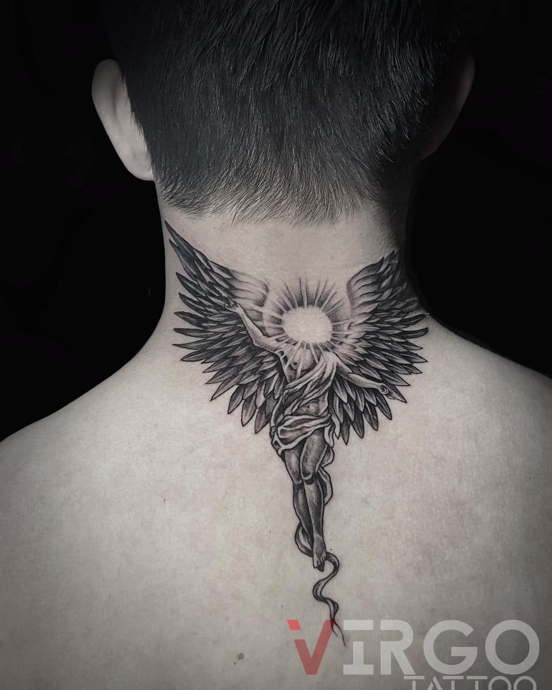 Angel Neck Tattoos For Men