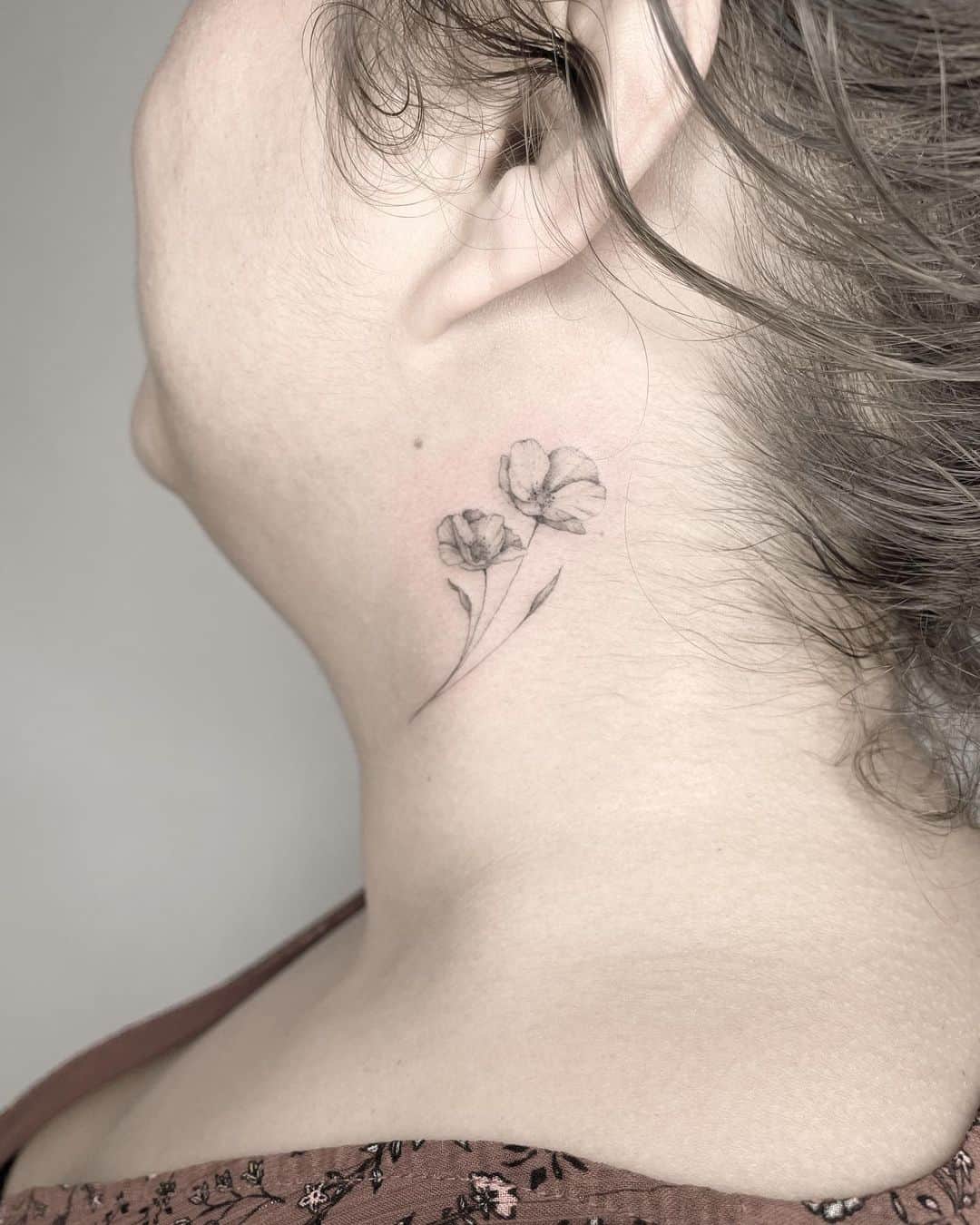 Flower tattoos #necktattoo #flowertattoo #ink | TikTok