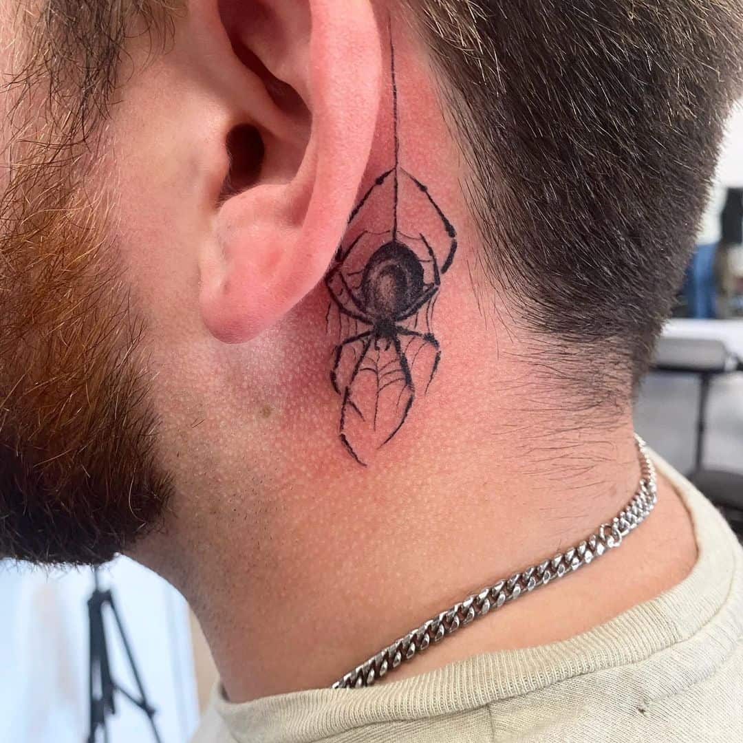 1 Piece Spider Tattoo Sticker Waterproof Long-Lasting Men's Small Ventral  Waist Neck | SHEIN ASIA