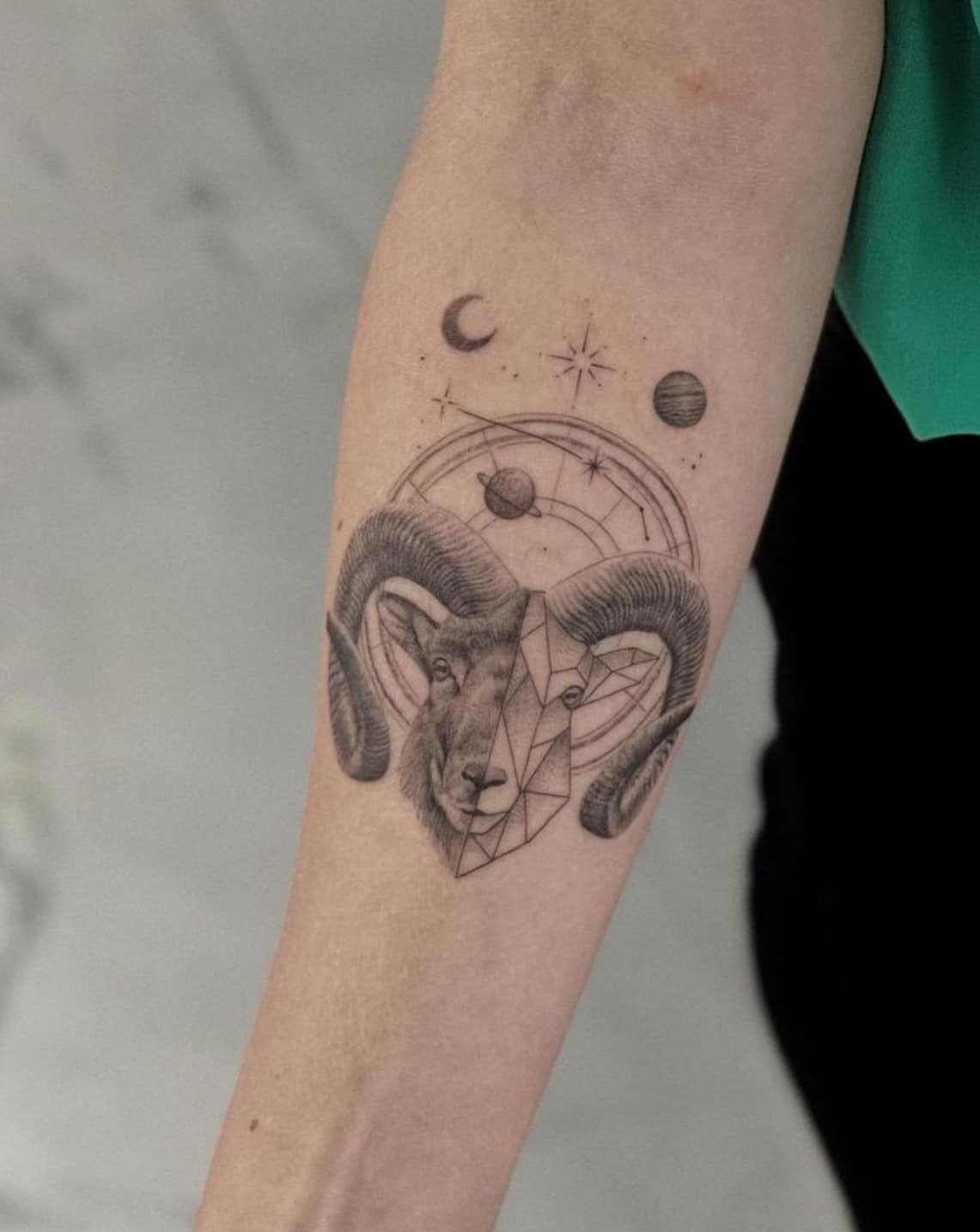 Ram Skull Geometric Tattoo Idea by Blackbirdart711 on DeviantArt