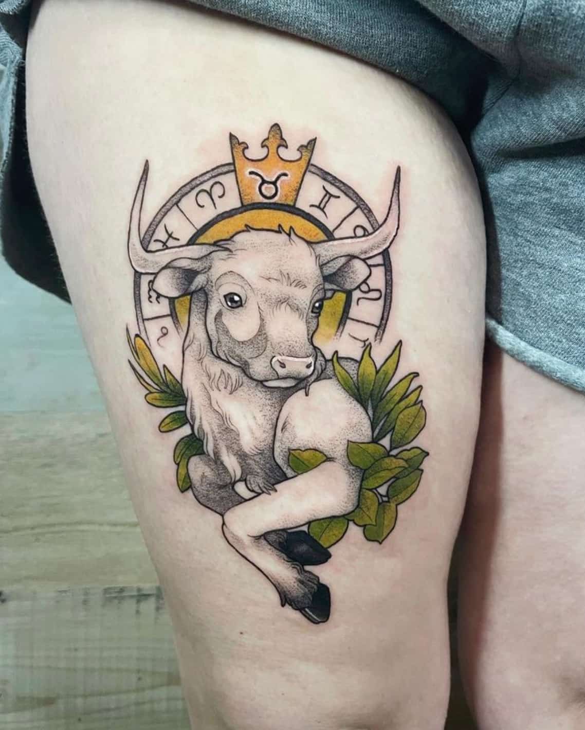 bull skull floral forearm tattoo｜TikTok Search