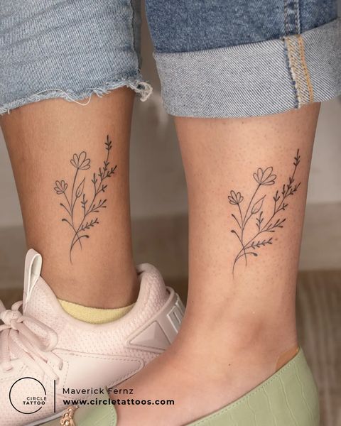 Best Friend Flower Tattoos