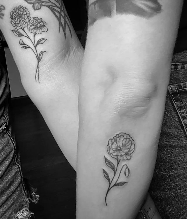 Best Friend Flower Tattoos