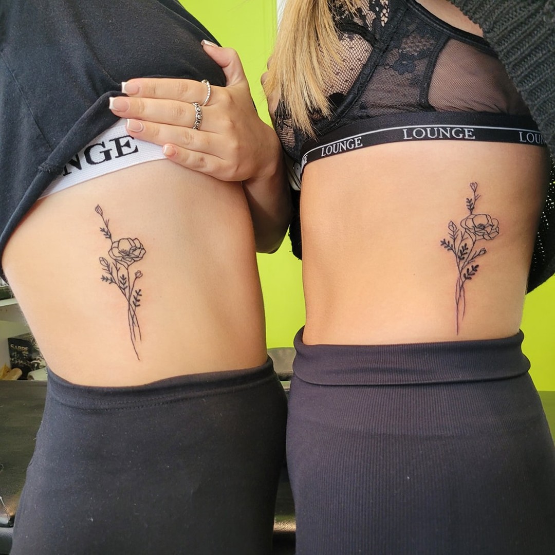 Best Friend Flower Tattoos 14