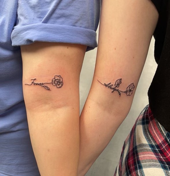 Best Friend Flower Tattoos