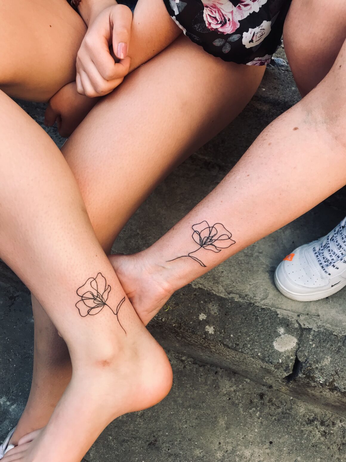 Matching tattoos with my best friend of 12 years Our birth flowers by  Robby Soullliere at Constable Tattoo in Illinois  rtattoos