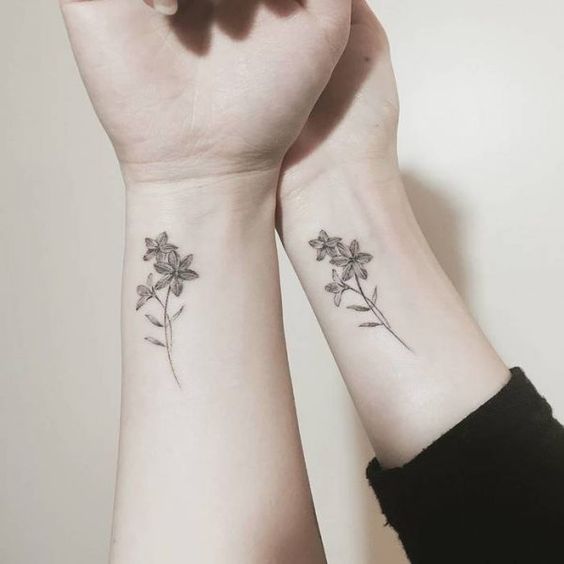 Best Friend Flower Tattoos