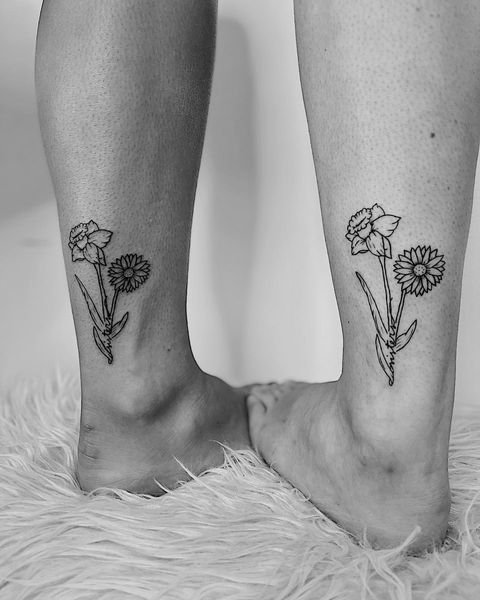 Best Friend Flower Tattoos