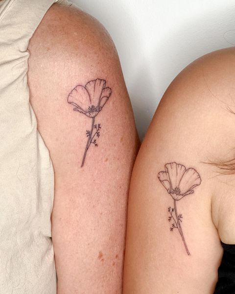 Best Friend Flower Tattoos