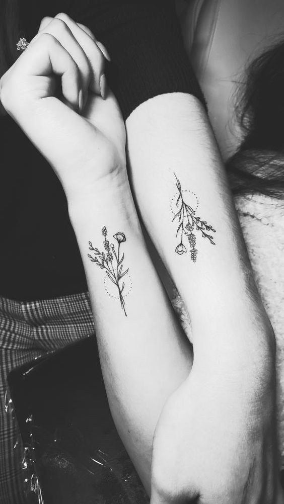 Best Friend Flower Tattoos