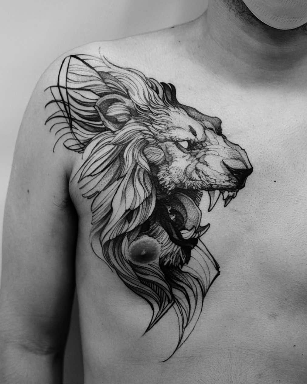 Harsh Tattoos - Lion tattoo design …. . #lion #king... | Facebook-cheohanoi.vn