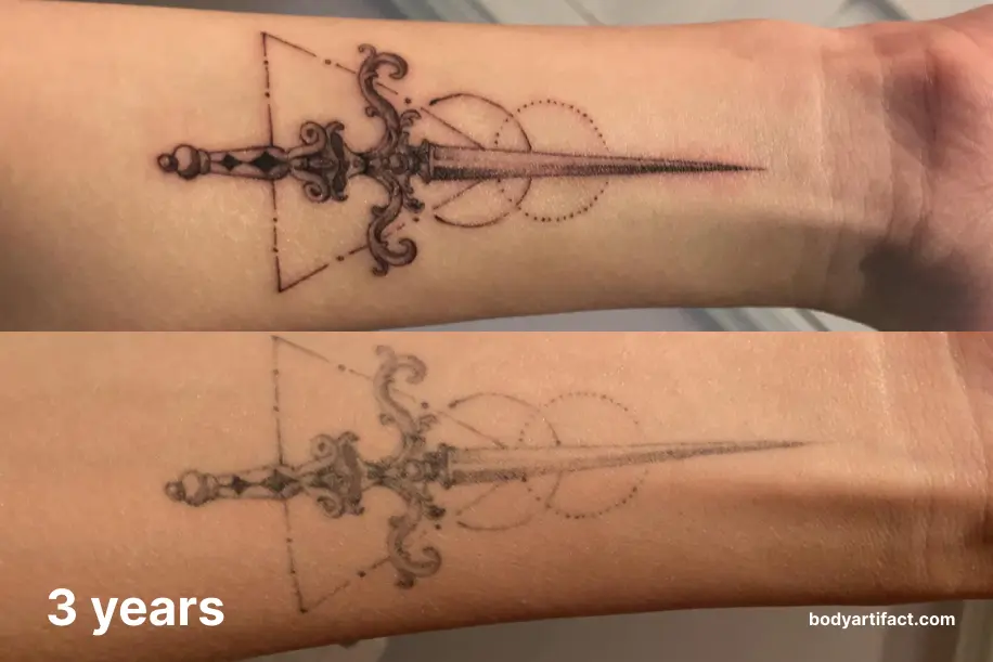 What Do Aged Fine Line Tattoos Look Like?