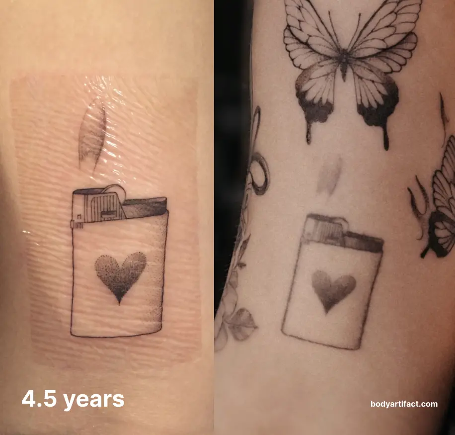 One year old small fine line tattoos : r/agedtattoos