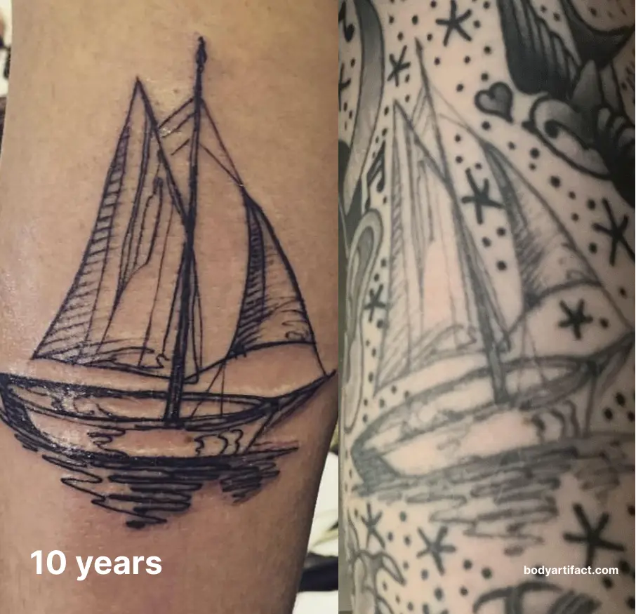 What Do Aged Fine Line Tattoos Look Like?