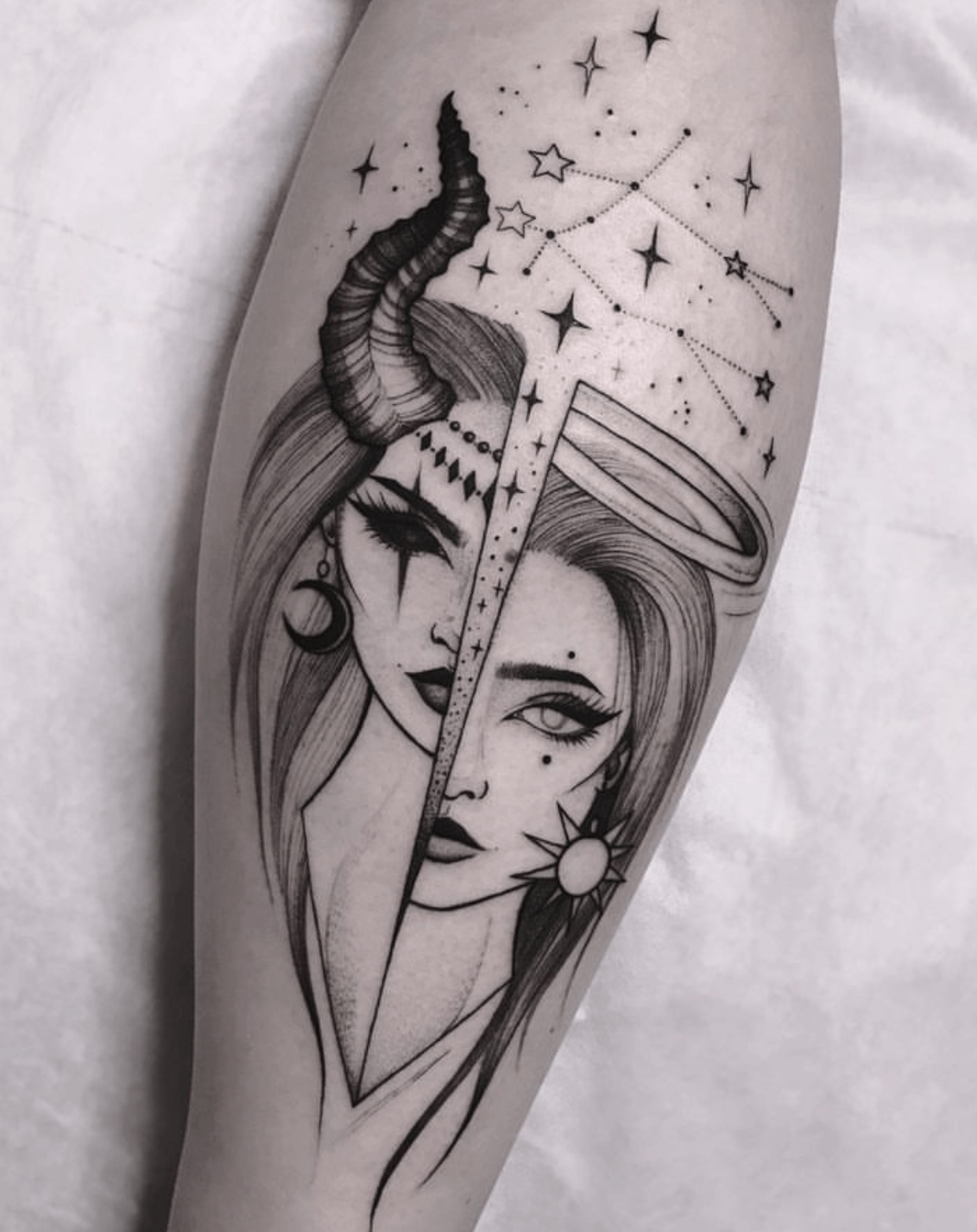 Custom Spiritually Connected Gemini Goddess menace menaceinks  menaceinksLA art2ink art2inkstudio tattoo tattoos tattooed   Instagram