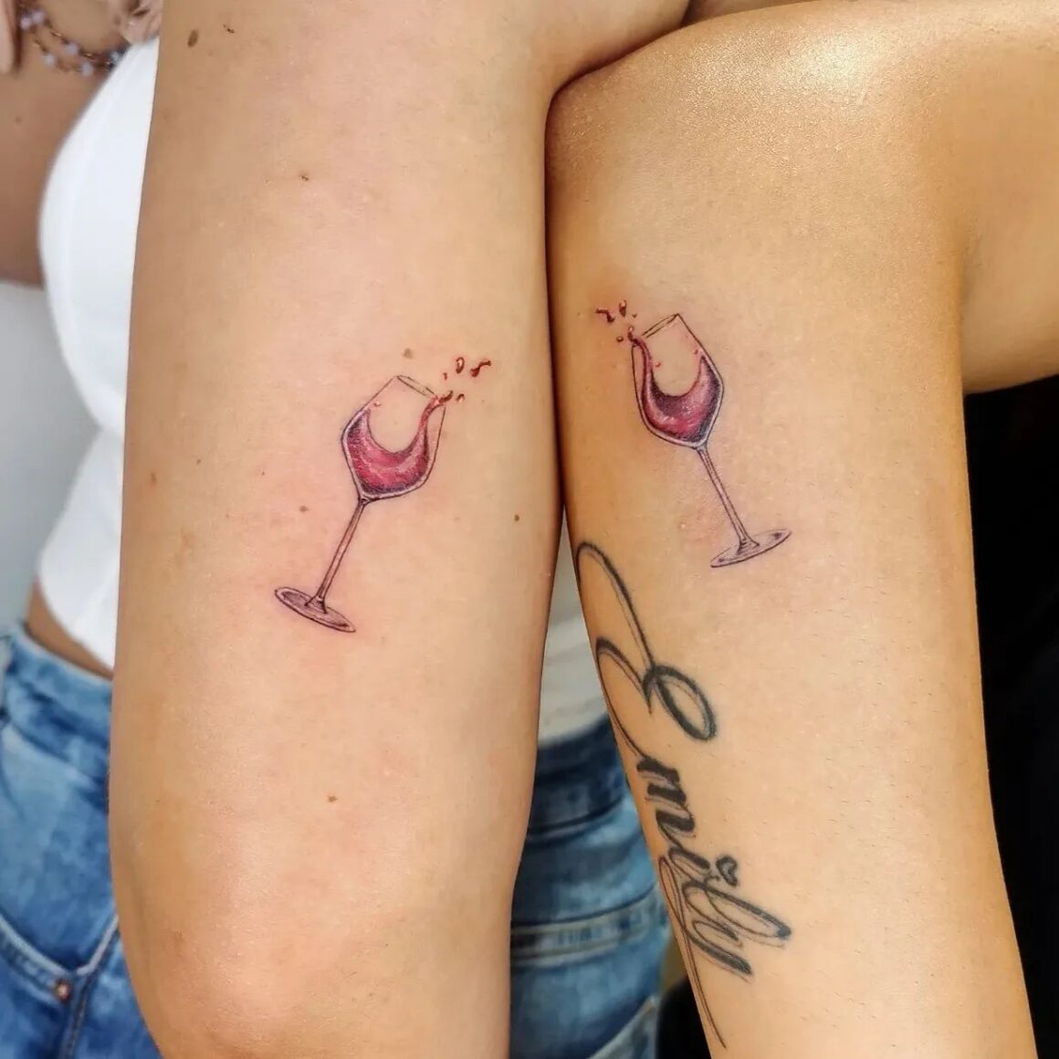 Friendship Wine Glass Tattoo