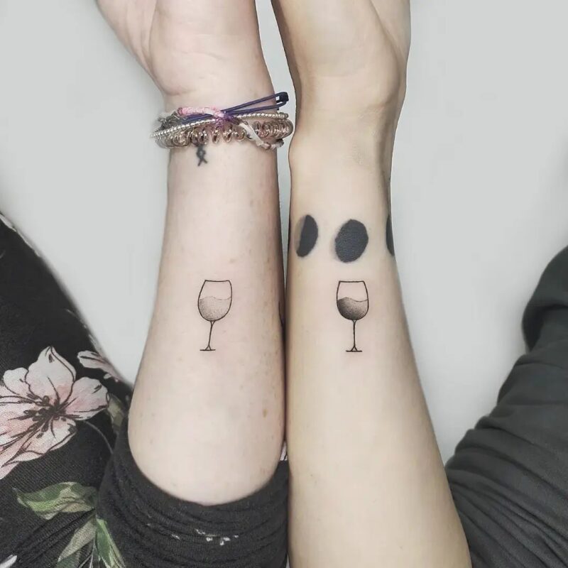 19 Friendship Wine Glass Tattoos To Cheers Over • Body Artifact