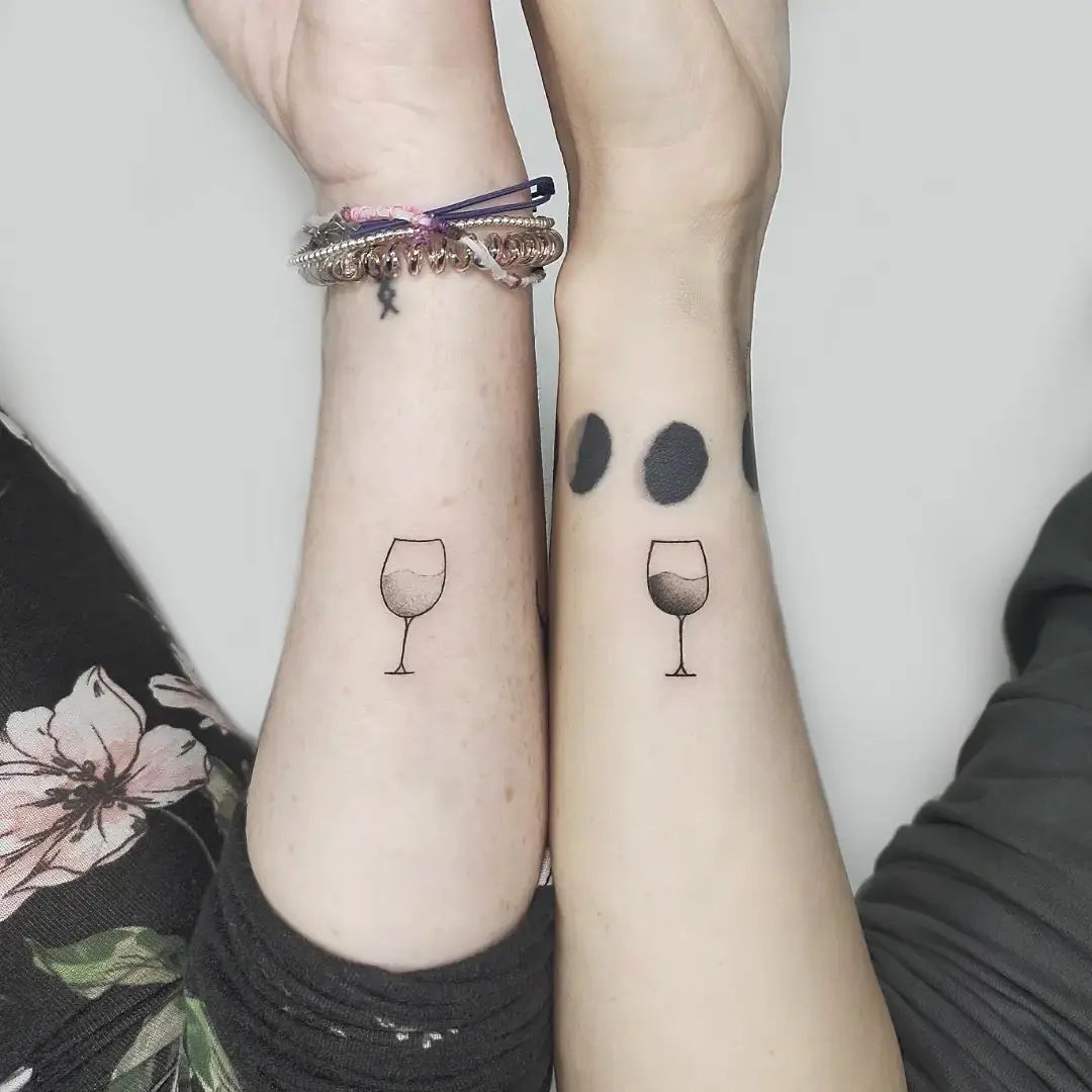 Small Wine Glass  New Technology  Twin Pack  Temporary Tattoo   Inkster