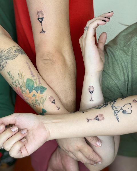 Buy AM Coffee PM Wine Glass Temporary Tattoo set of 3 Online in India  Etsy