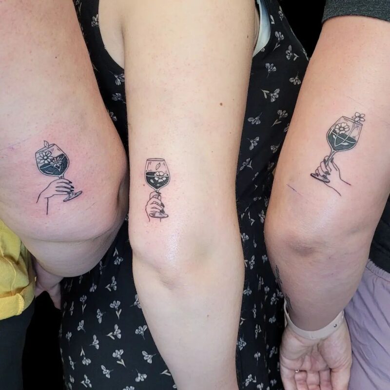 19 Friendship Wine Glass Tattoos To Cheers Over • Body Artifact
