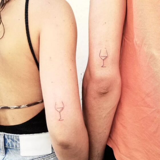 19 Friendship Wine Glass Tattoos To Cheers Over • Body Artifact