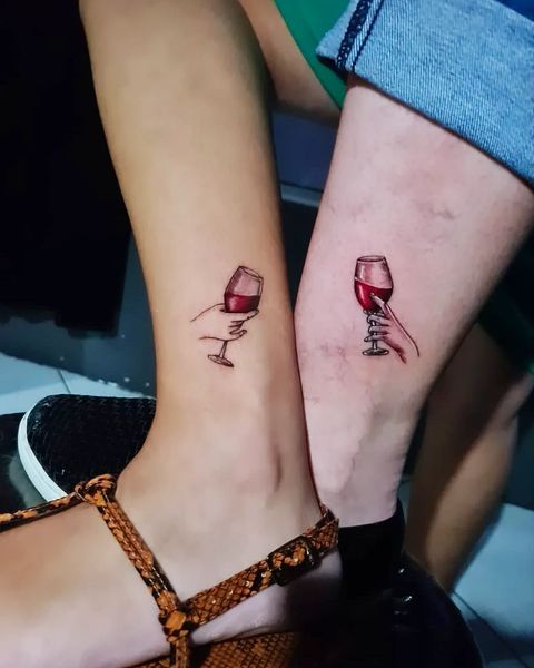 Friendship Wine Glass Tattoo