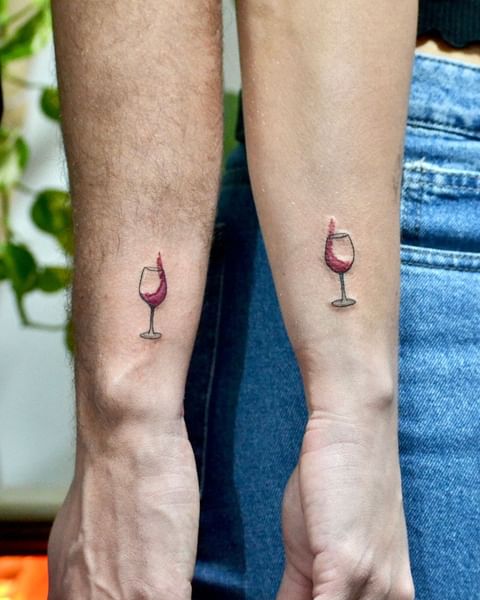 Our top 12 wine glass tattoos  