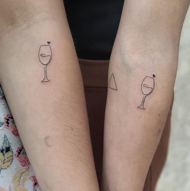 Friendship Wine Glass Tattoo