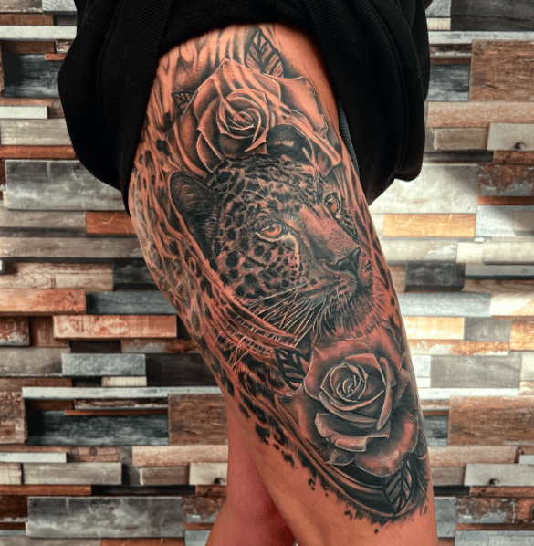 Moon Light Tattoos - Tiger floral piece done by our artist Wayne | Facebook