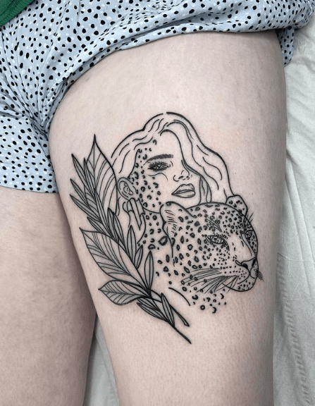 Luna Tattoo - I did this floral thigh tattoo a while ago... | Facebook
