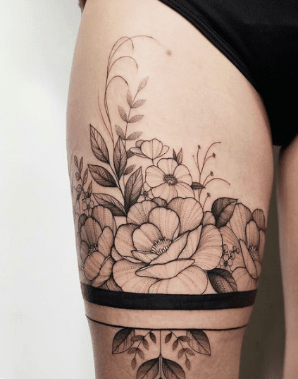 Delicate feminine leg tattoo 💐🦋... - Art&About by Patrycja | Facebook