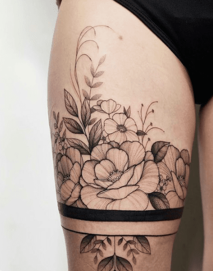 thigh band tattoos for girls