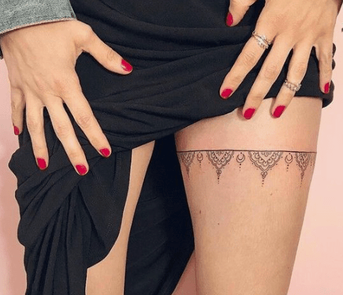 thigh band tattoos for girls