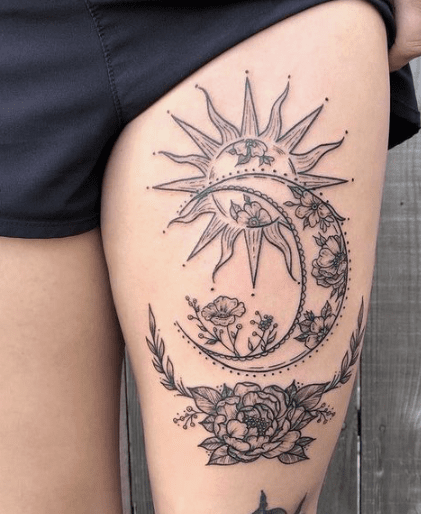 30 Sexy & Beautiful Rose Thigh Tattoos in 2024