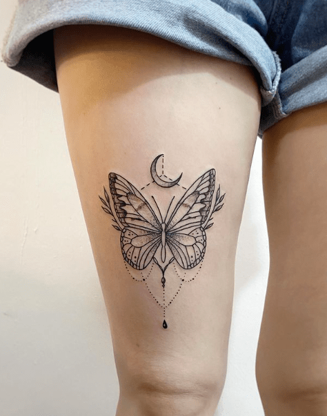 Hip tattoo | Front thigh tattoos, Hip tattoos women, Hip thigh tattoos